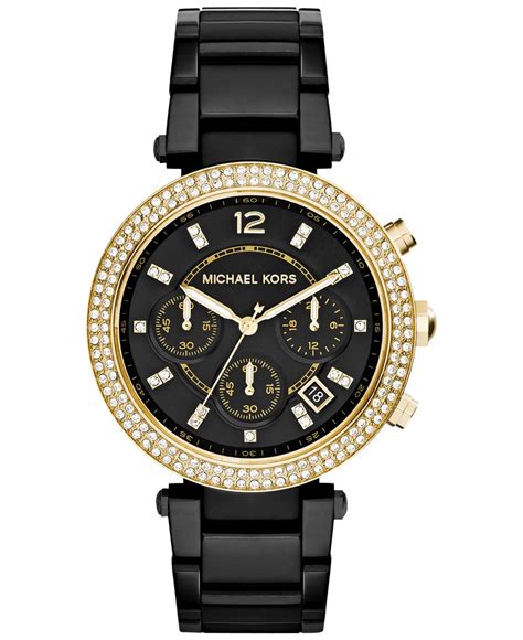 michael kors black female watches|Michael Kors chronograph ladies watch.